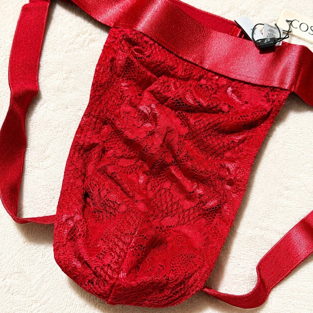 COSABELLA Men's Jock Strap Lace Underwear Mystic Red - Size M / NWT‎
